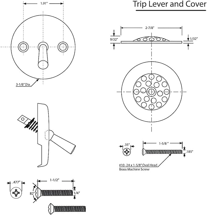 Trip Lever Bathtub Drain Kit - Image 4