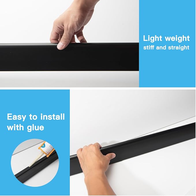 Art3d Wall Baseboard Molding Trim 8-Pack of 56 x 2.6 in., High Impact - Image 8