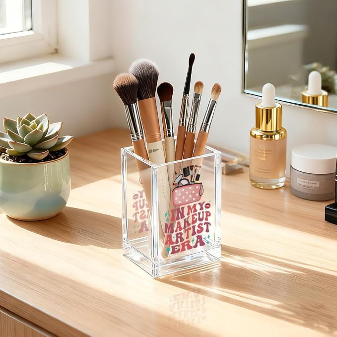 In My Makeup Artist Era Acrylic Cosmetic Holder, Funny Makeup Brush Holder Gifts - Image 5