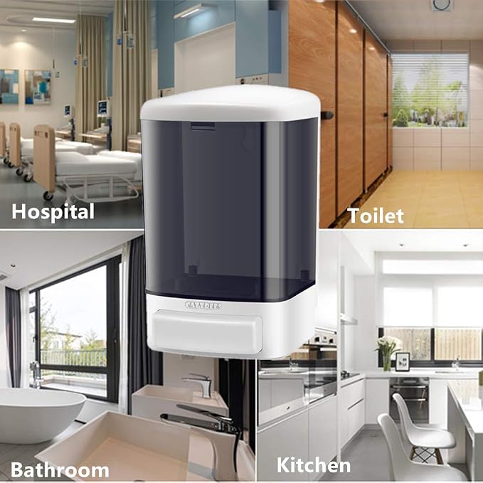 Manual Soap Dispenser Kitchen Bathroom 33.8oz/1000ml Wall Mounted Hand - Image 6