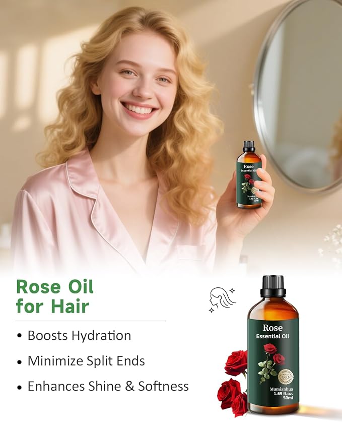 Pure Rose Essential Oil, Mumianhua Natural Rose Oil - Image 4