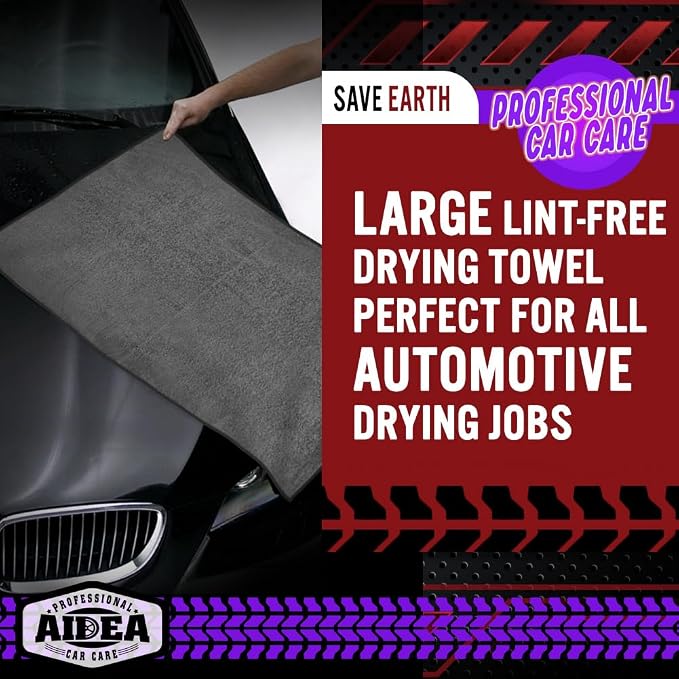 AIDEA Microfiber Towels for Cars-2PK, Large Professional Car Drying Towel - Image 6