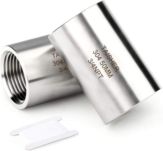 TAISHER 2PCS Stainless Steel Pipe Fittings, 3/4" NPT Female x 3/4" NPT Female by TAISHER