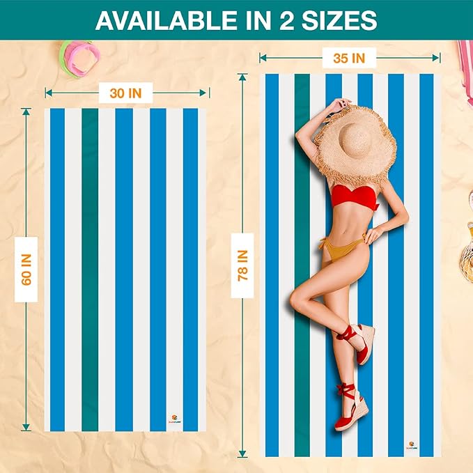 SUN CUBE Microfiber Beach Towel, Quick Dry Sand Free Beach Towel, Lightweight - Image 3