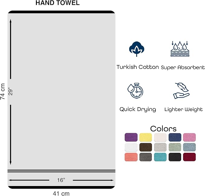 Hawmam Linen Cool Grey Hand Towels 4-Pack - Image 6