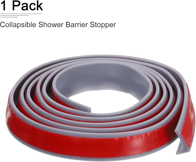 79"x0.8"x0.5" Collapsible Shower Barrier Stopper - Image 6