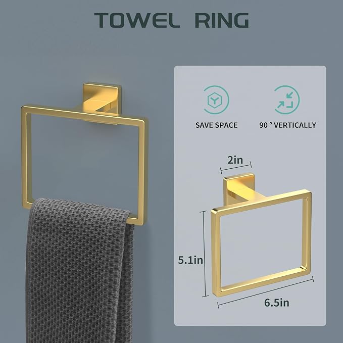 7 Piece Gold Bathroom Hardware Set - Image 4