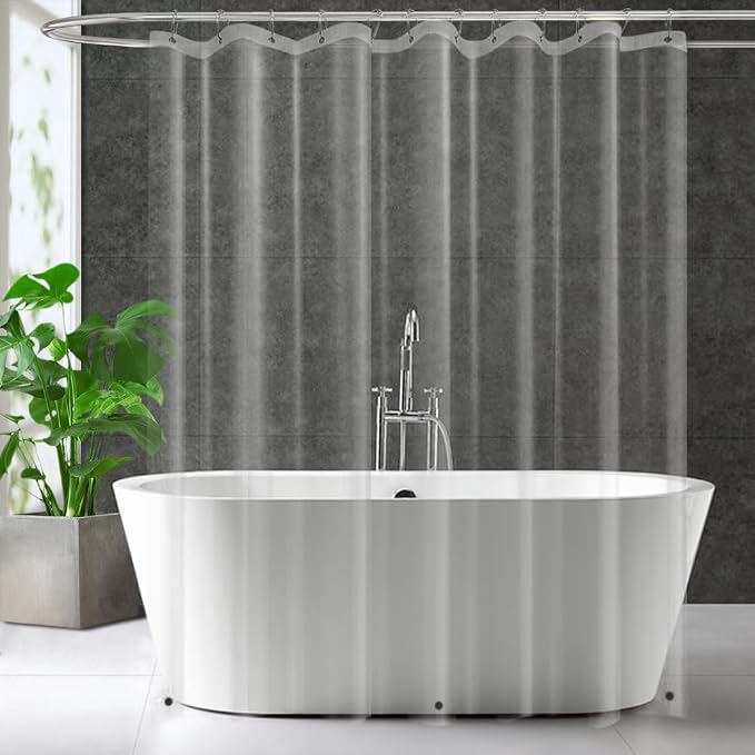 Extra Long Narrow Clear Plastic Shower Curtain Liner by ZEMAHOME