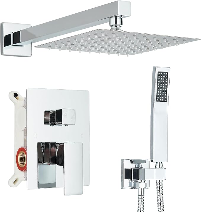 Shower Faucet Polished Chrome Shower System by ACKWAVE