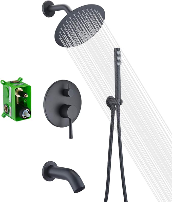 Matte Black Rain Shower Systems by SUMERAINFAUCETS