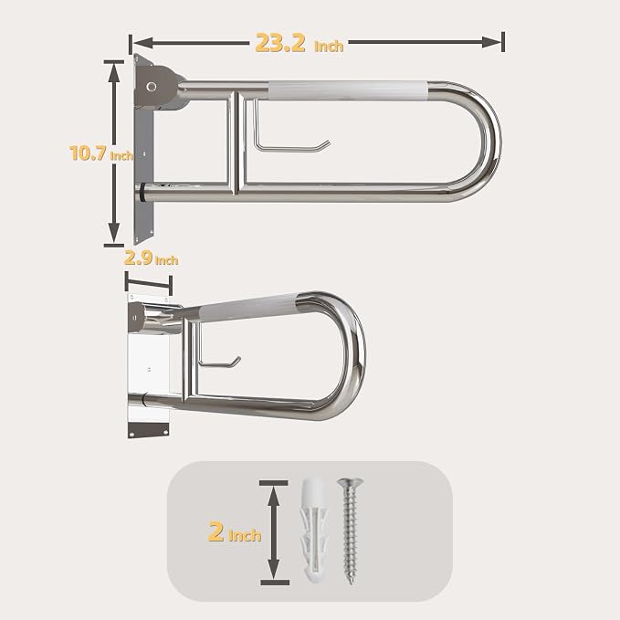 Toilet Grab Bar, Fold Down Grab Bar - Image 2