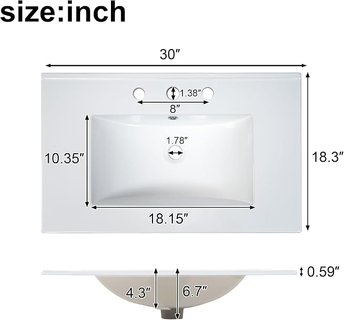 Harper & Bright Designs 30" Bathroom Vanity - Image 4