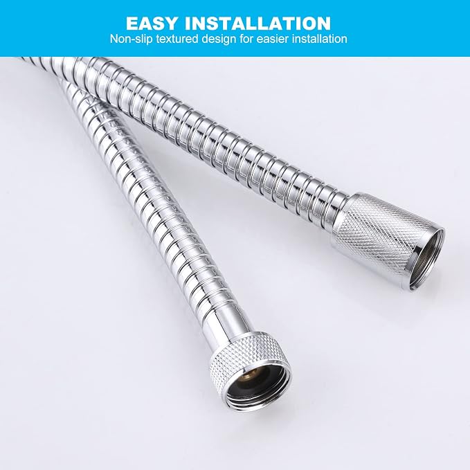 Aleasha Chrome Finished Shower Hose, 79 Inch SUS 304 Stainless Steel Extra Long - Image 5