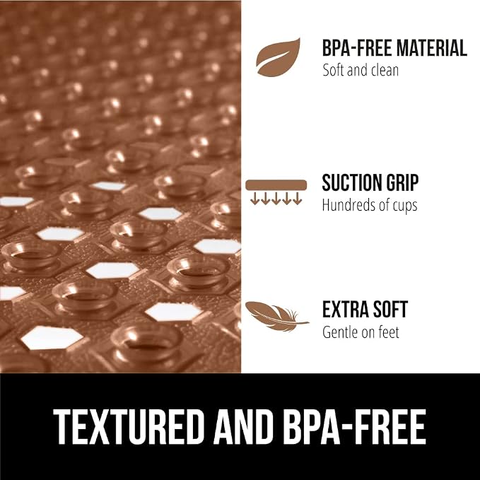 GORILLA GRIP Patented Square Shower Stall Mat, Small Bathtub Floor Mats - Image 5