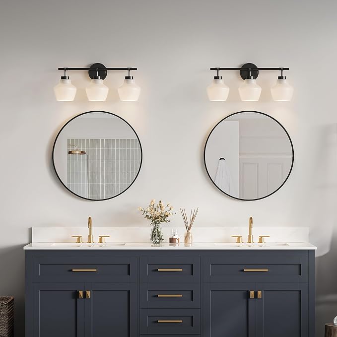 USHOWER 3-Light Bathroom Light Fixtures, Vanity Lights - Image 8