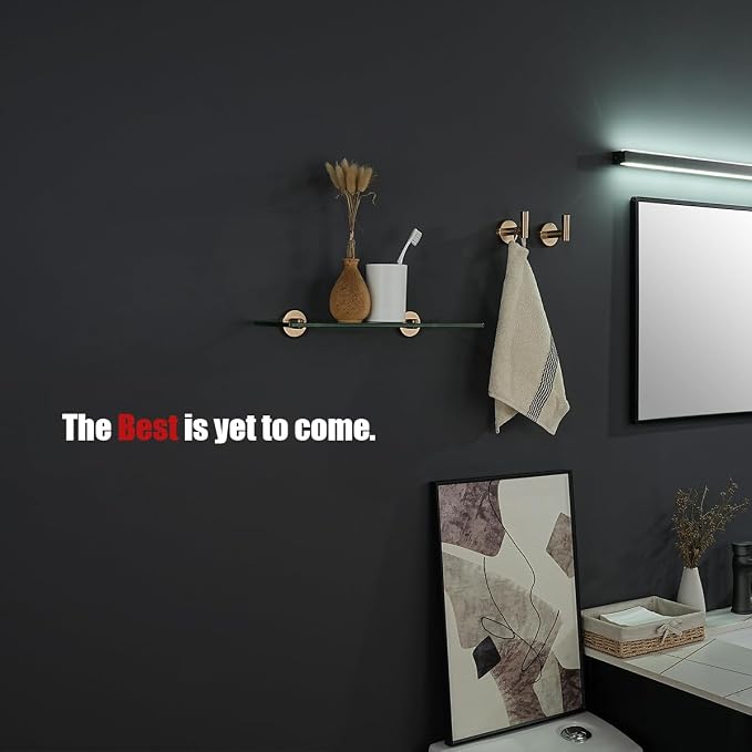 JQK Bathroom Glass Shelf, Tempered Glass Shower Storage 16 by 5 inches - Image 2