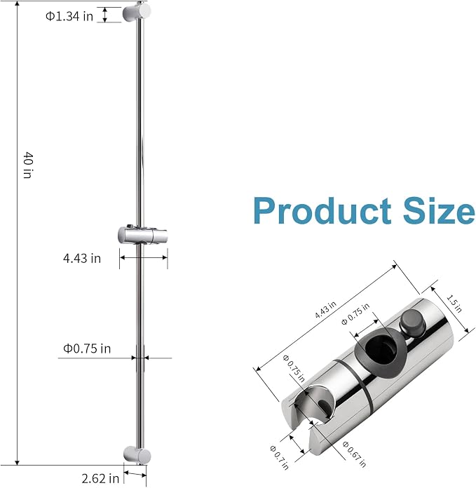 OFFO Shower Slide Bar, 40 in Slide Bar - Image 4