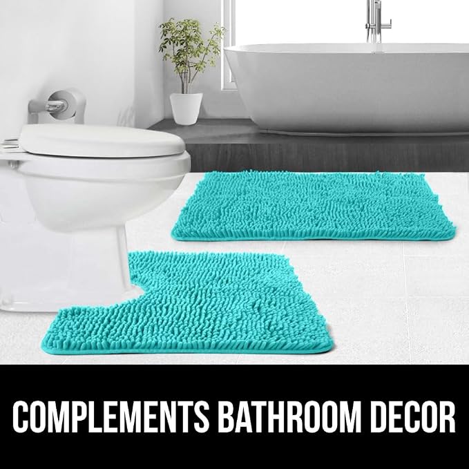 GORILLA GRIP Plush Absorbent Shaggy Chenille Bath Rug Mat - Image 9
