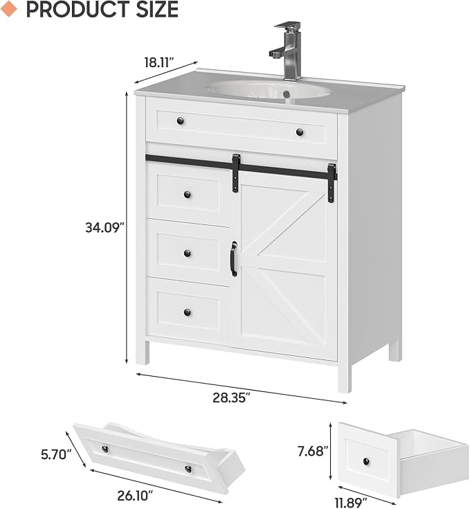 Vabches 30 Inch Bathroom Vanity - Image 2