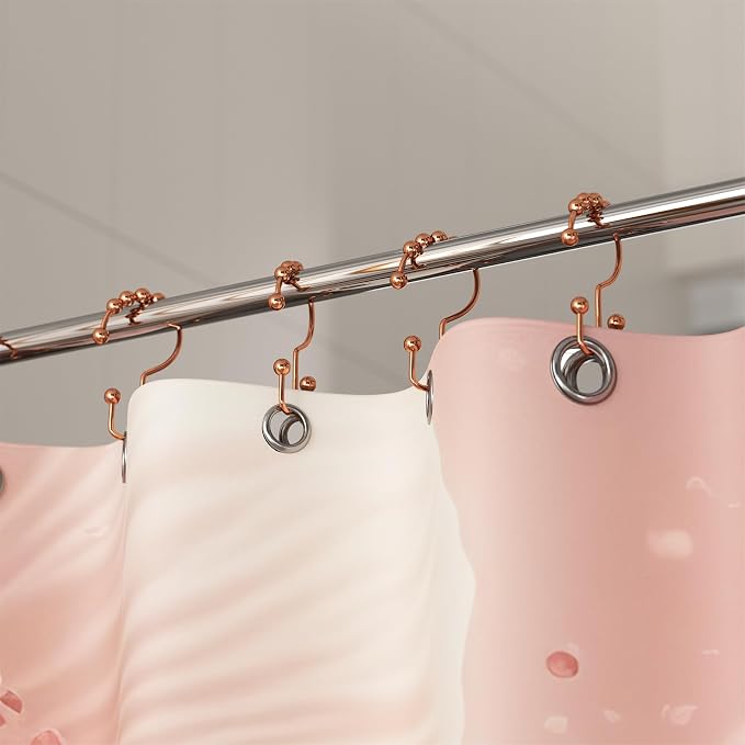 Titanker Shower Curtain Hooks Rings Rust Resistant Metal Double Glide Shower - Image 7