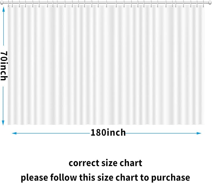 Clawfoot Tub Shower Curtain Liner 180x70 Inch Clear Warp Around Extra Wide 36 - Image 7