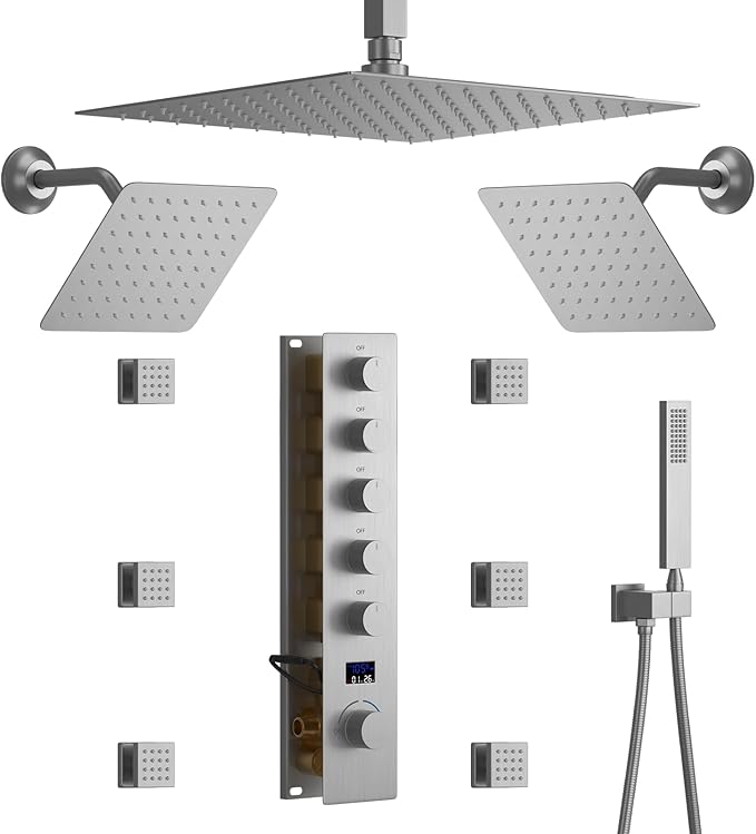 Brushed Nickel Shower System by WHSHOWER