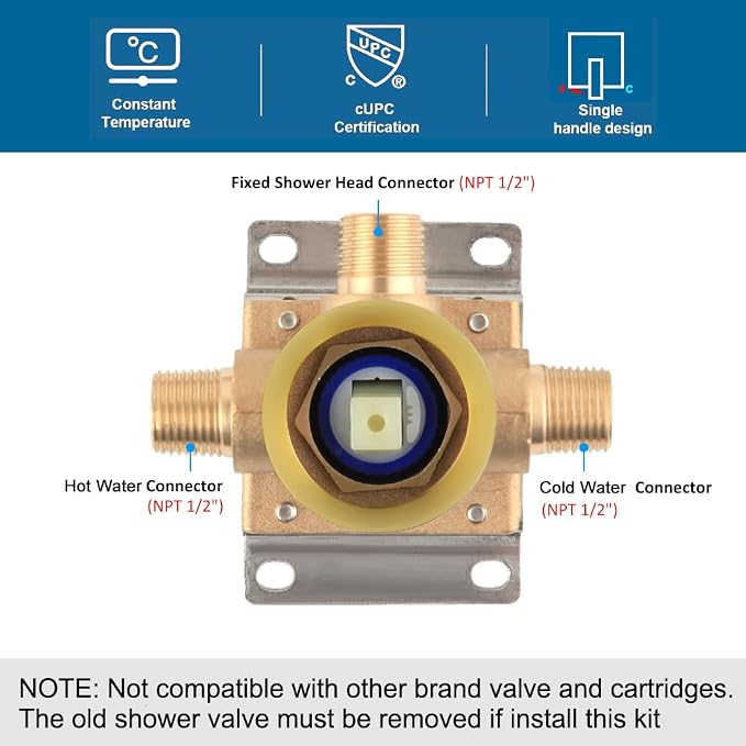 POP SANITARYWARE Ceiling Mount Shower Faucet Set Brushed Gold Bathroom Rainfall - Image 5
