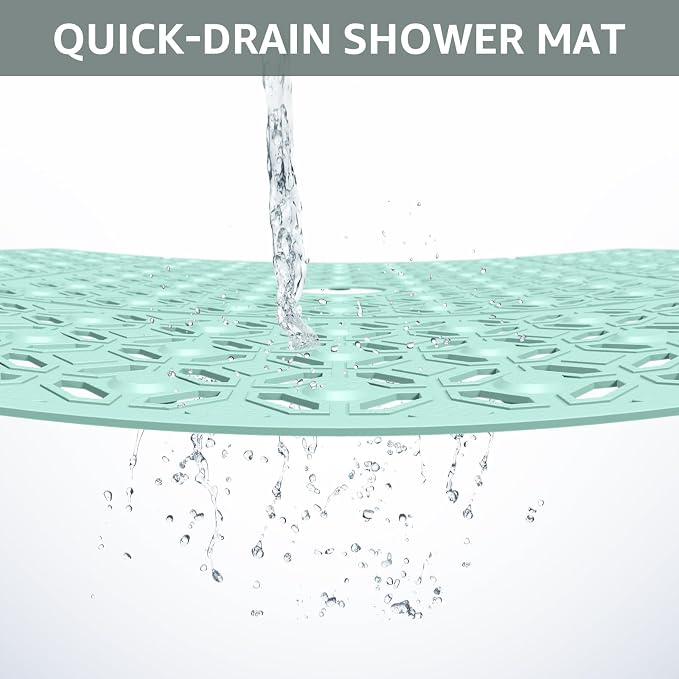 OTHWAY Square Shower Mat, TPE Anti Slip Shower mat - Image 3