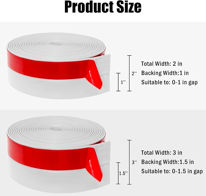 Wide Silicone Weather Stripping, 3 inch x 20 Ft Door Draft Stopper, Silicone - Image 2