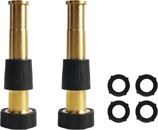 Hourleey 2 Pcs 5" Heavy Duty Brass Nozzles, Brass Jet Sweeper Garden Hose Nozzle by Hourleey