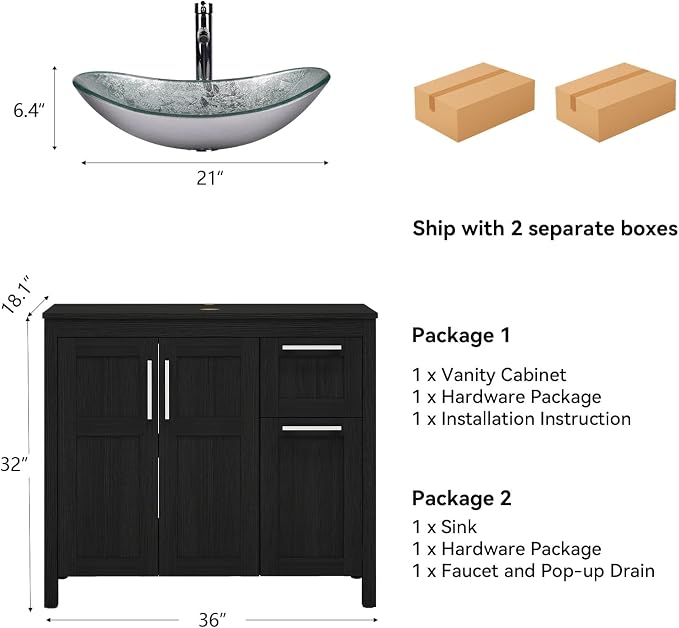 YOURLITE 36" Bathroom Vanity - Image 2