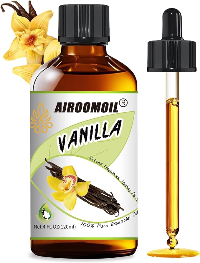 Pure Vanilla Essential Oil, 100% Natural Vanilla Bean Oil, Premium Grade by Airoomoil