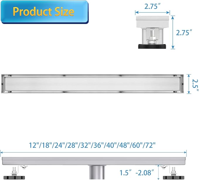 Linear Shower Drain, 36 inch Drain - Image 5