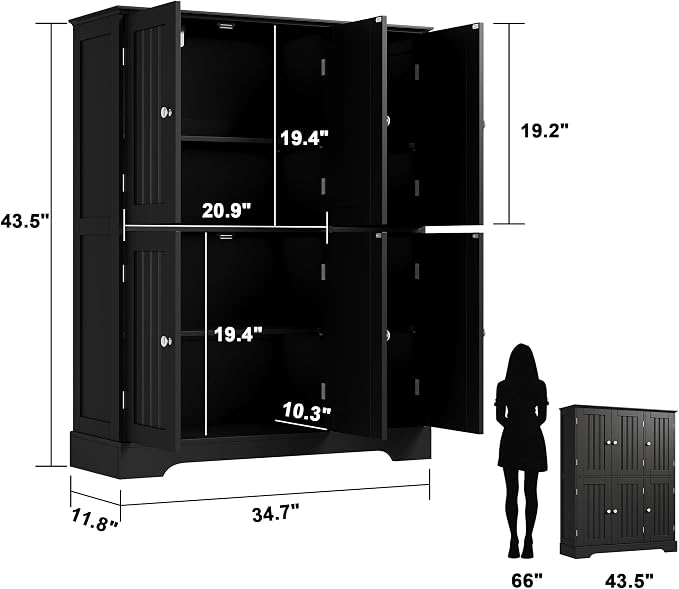 ChooChoo Bathroom Floor Cabinet, Modern Bathroom Storage Cabinet - Image 3