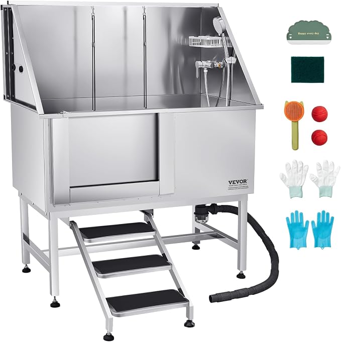 VEVOR Stainless Steel Dog Washing Station, Professional 50 inch Pet Grooming by VEVOR
