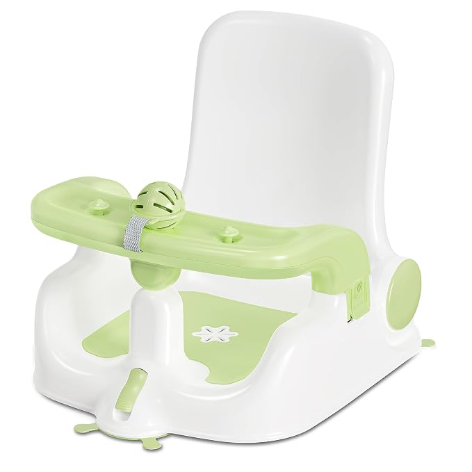 Baby Bath Seat with Sitting & Lying 2 Modes, 3-Speed Adjustment, Powerful by ObeeOdee