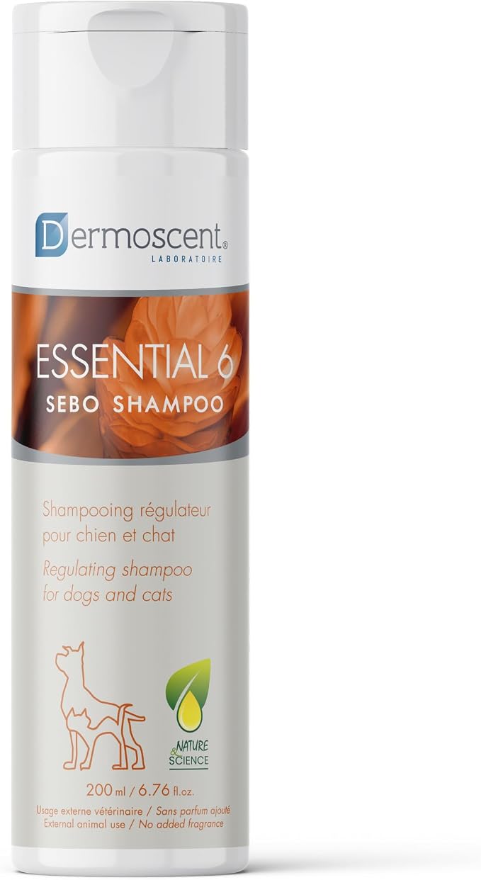 Essential 6 Sebo Shampoo for Dogs, Cats & Pets | 100% Natural, Soap-Free Formula by Dermoscent