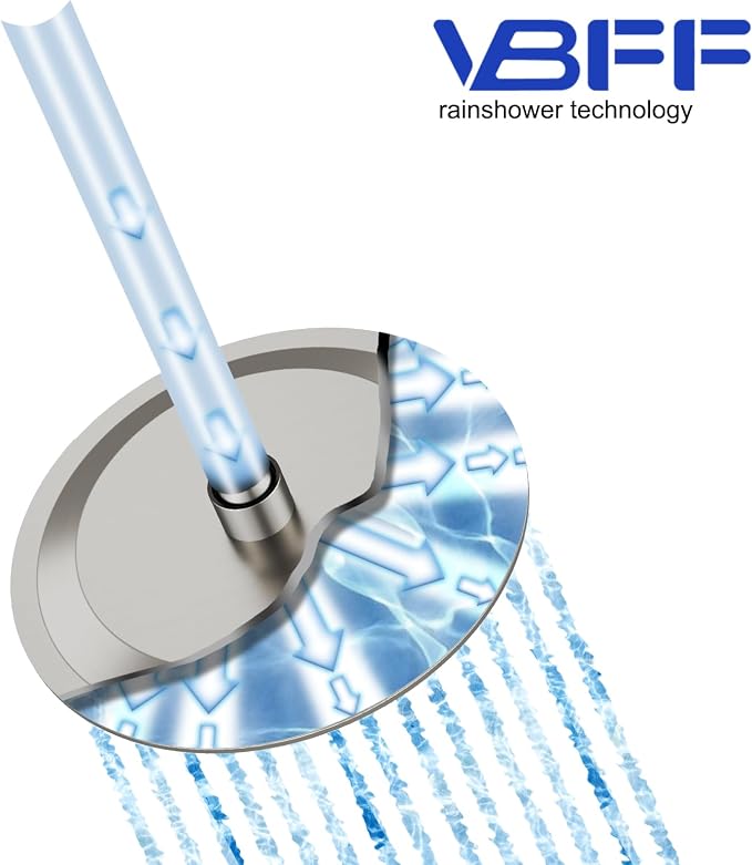 VBFF-Shower Head, rain shower head, 10 inch- Round Shower Head, 1.8 GPM Flow - Image 2