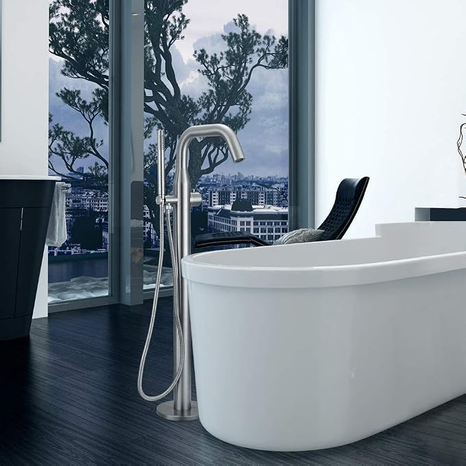 HEATGENE Bathtub Faucet Freestanding Tub Filler Single Handle Floor Mounted - Image 2
