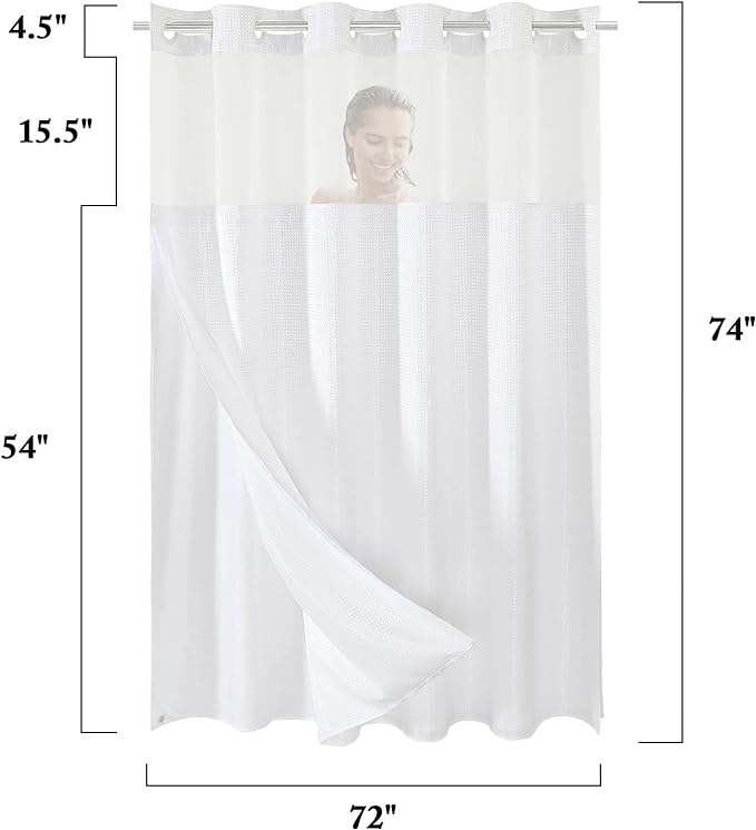 Gibelle No Hook Waffle Weave Shower Curtain - Image 7
