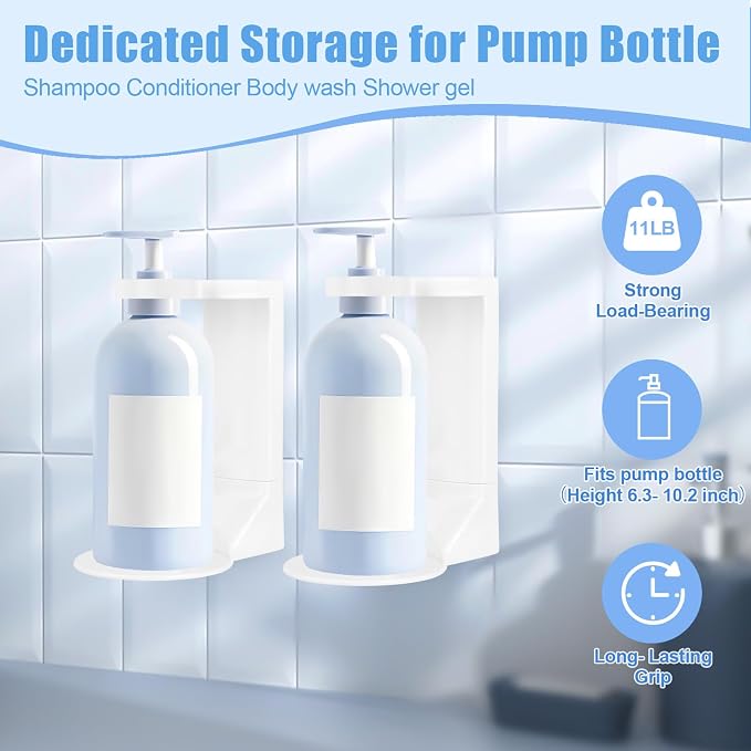 No Drill Pump Bottle Holders 2 Pack - Image 3