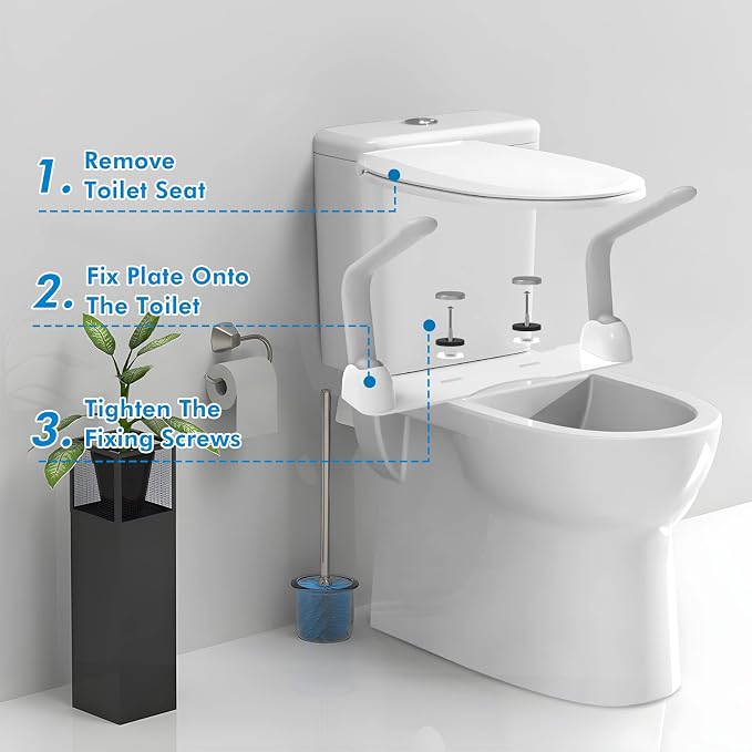 Toilet Safety Rail, Heavy Duty Foldable Toilet Handrail, Aluminum Alloy Support - Image 5