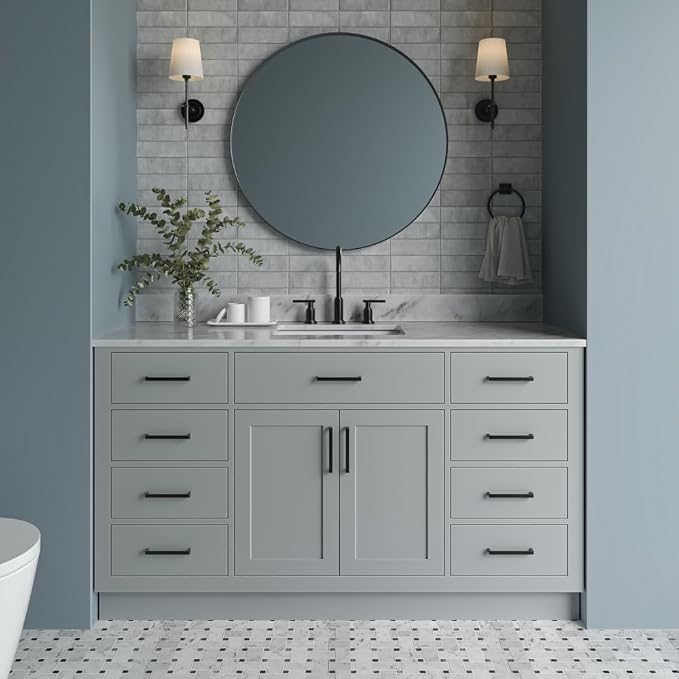 ARIEL Bathroom Vanity 61" Grey - Image 3