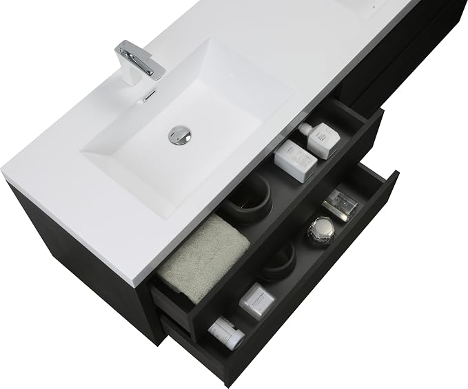 72" Wall-Mounted Bathroom Vanity - Image 9