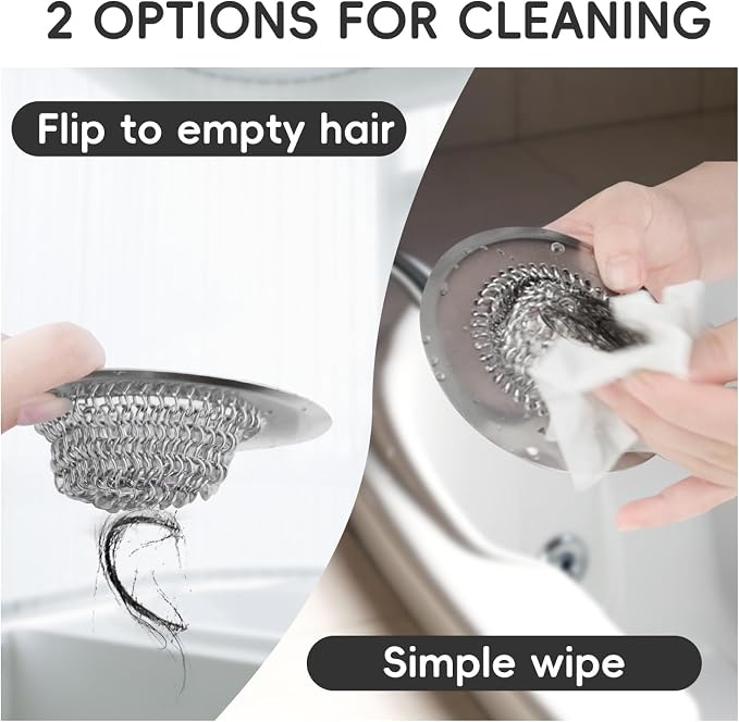 Bathtub Drain Hair Catcher, Fast Drainage Shower Drain Hair Catcher, Reversible - Image 7