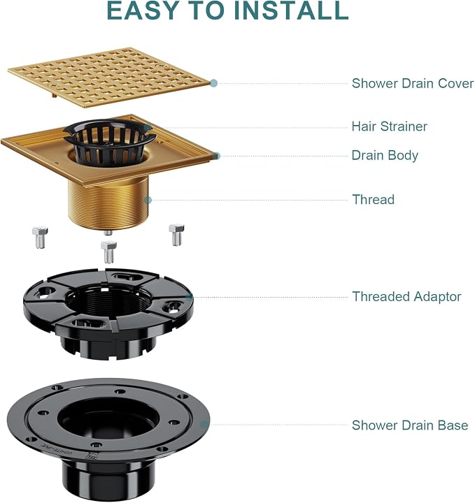 Champagne Bronze Shower Drain 4-1/4 Inch - Image 5