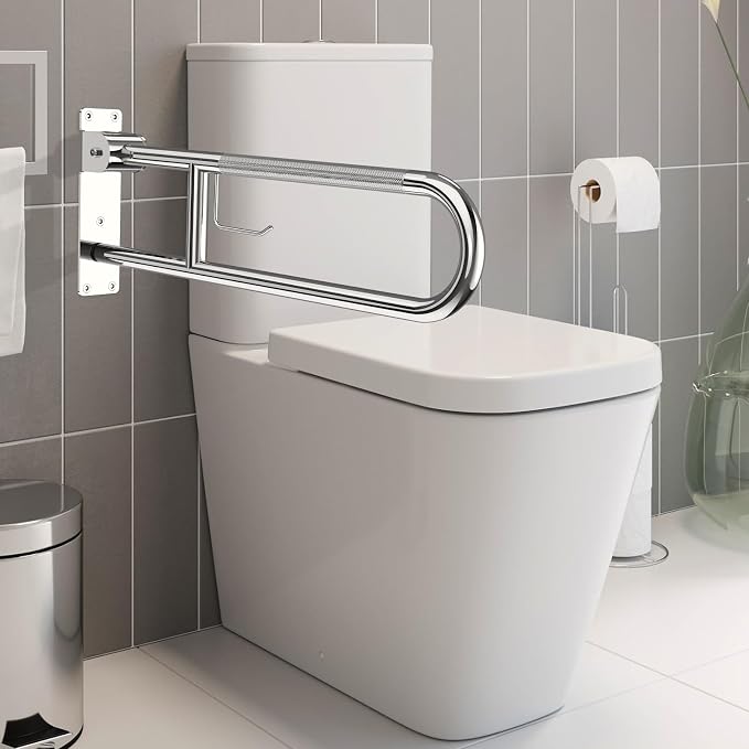 Toilet Grab Bar 30.3 Inch, YuanDe Flip Up Grab Bar - Image 3