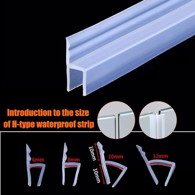 Frameless Soft Shower Door Sweep Seal Drip Rail, Glass Shower Silicone Door - Image 4