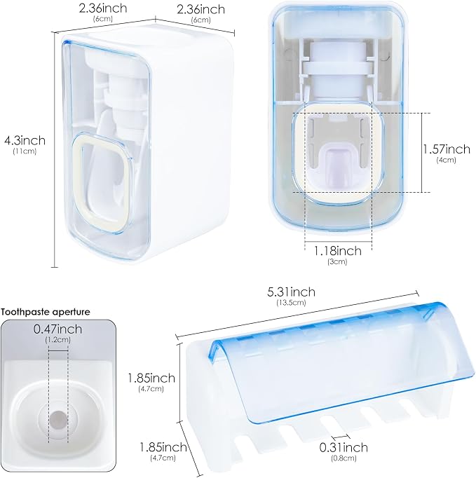 5 Slots Wall Mount Toothbrush Holder - Image 2