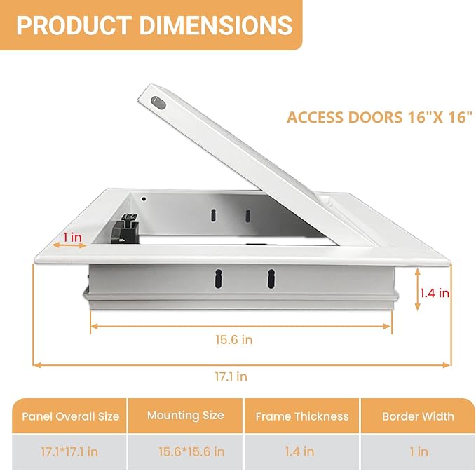 Access Doors Panel 16 x 16 inch Aluminum Alloy Access Door - Image 2